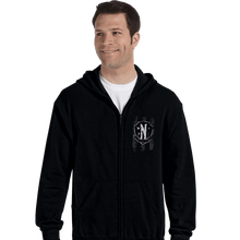 Load image into Gallery viewer, Daily_Deal_Shirts Zippered Hoodies, Unisex / Small / Black Nevermore Pocket Print
