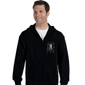 Daily_Deal_Shirts Zippered Hoodies, Unisex / Small / Black Nevermore Pocket Print