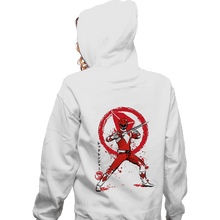 Load image into Gallery viewer, Daily_Deal_Shirts Zippered Hoodies, Unisex / Small / White Red Ranger Sumi-e
