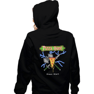 Shirts Zippered Hoodies, Unisex / Small / Black PIzza Quest