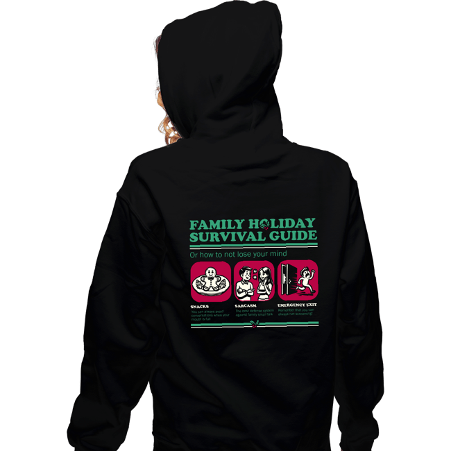 Daily_Deal_Shirts Zippered Hoodies, Unisex / Small / Black Family Holiday Survival Guide
