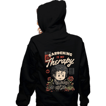Load image into Gallery viewer, Daily_Deal_Shirts Zippered Hoodies, Unisex / Small / Black Gardening Is My Therapy
