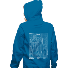 Load image into Gallery viewer, Shirts Pullover Hoodies, Unisex / Small / Sapphire RX-78-2 Blueprint
