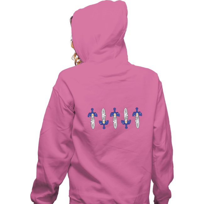 Daily_Deal_Shirts Zippered Hoodies, Unisex / Small / Red Five Swords Adventures