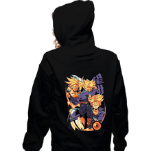 Load image into Gallery viewer, Daily_Deal_Shirts Zippered Hoodies, Unisex / Small / Black Saiyan Time Traveller
