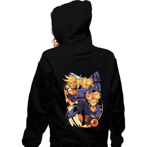 Daily_Deal_Shirts Zippered Hoodies, Unisex / Small / Black Saiyan Time Traveller