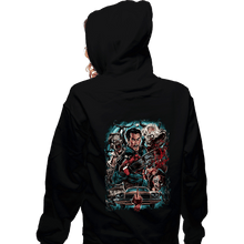 Load image into Gallery viewer, Secret_Shirts Zippered Hoodies, Unisex / Small / Black Kicking The Devil!
