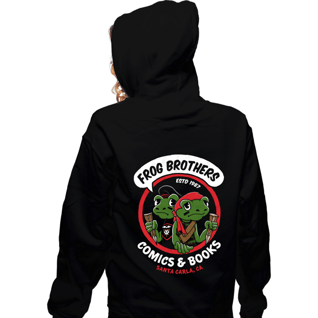 Shirts Zippered Hoodies, Unisex / Small / Black Frog Brothers Comics