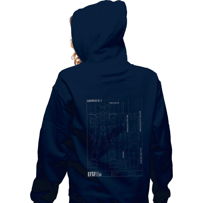 Secret_Shirts Zippered Hoodies, Unisex / Small / Navy RX 78 2 Blueprint