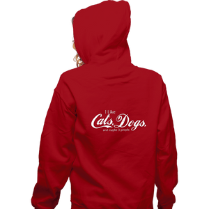 Shirts Zippered Hoodies, Unisex / Small / Red I Like Cats, Dogs, And Maybe 3 People