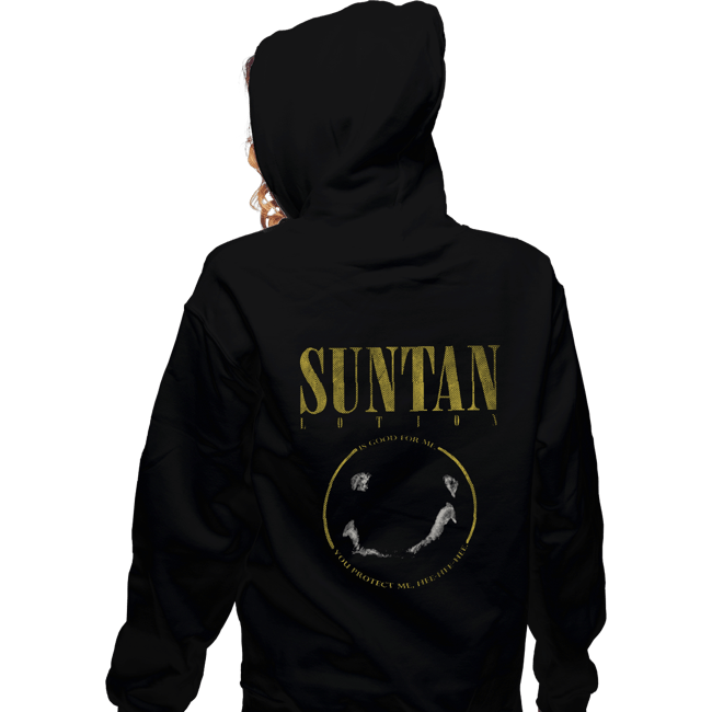 Shirts Zippered Hoodies, Unisex / Small / Black Suntan Lotion