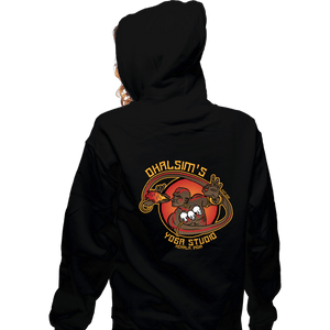 Daily_Deal_Shirts Zippered Hoodies, Unisex / Small / Black Dhalsim's Yoga Studio