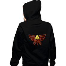 Load image into Gallery viewer, Shirts Zippered Hoodies, Unisex / Small / Black Hyrule Fire Crest
