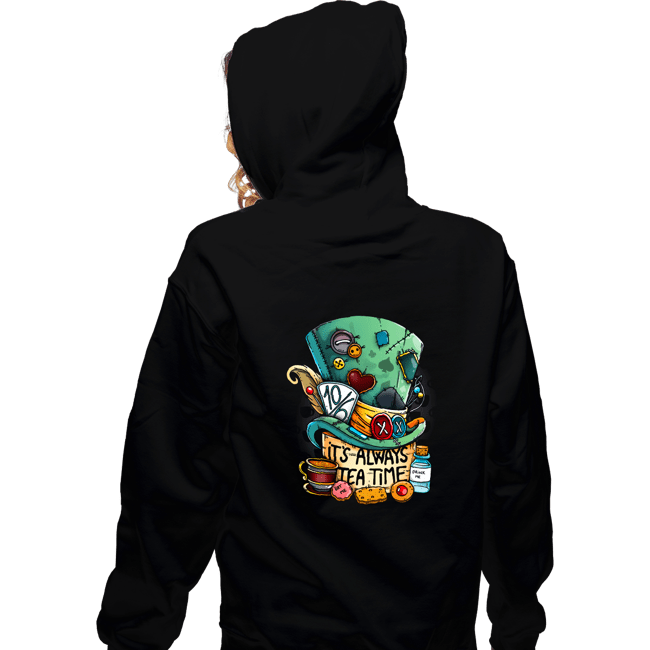 Daily_Deal_Shirts Zippered Hoodies, Unisex / Small / Black It's Always Tea Time