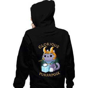 Shirts Zippered Hoodies, Unisex / Small / Black Mischief Cat