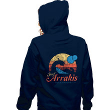 Load image into Gallery viewer, Secret_Shirts Zippered Hoodies, Unisex / Small / Navy Surfing Arrakis
