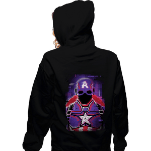 Shirts Zippered Hoodies, Unisex / Small / Black Glitch Captain America