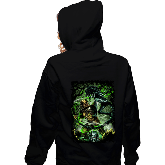 Secret_Shirts Zippered Hoodies, Unisex / Small / Black Alien Predator