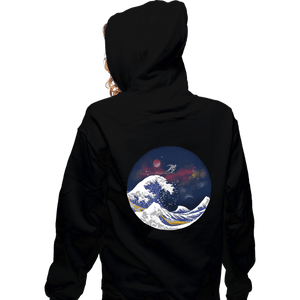 Daily_Deal_Shirts Zippered Hoodies, Unisex / Small / Black Surfing The Great Wave