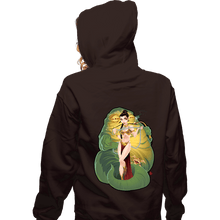 Load image into Gallery viewer, Daily_Deal_Shirts Zippered Hoodies, Unisex / Small / Dark Chocolate Leia And Jabba
