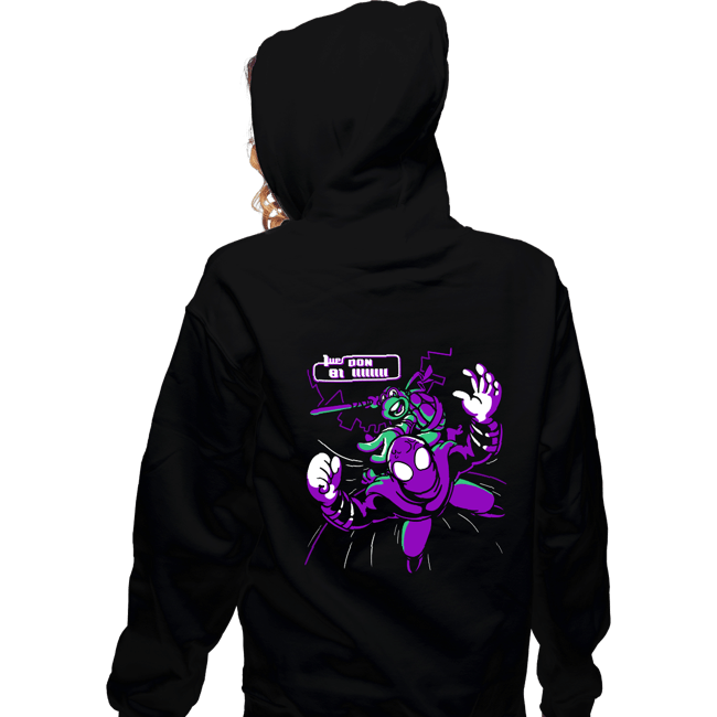 Daily_Deal_Shirts Zippered Hoodies, Unisex / Small / Black Turtle In Time
