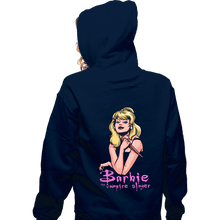 Load image into Gallery viewer, Daily_Deal_Shirts Zippered Hoodies, Unisex / Small / Navy Barbie The Vampire Slayer
