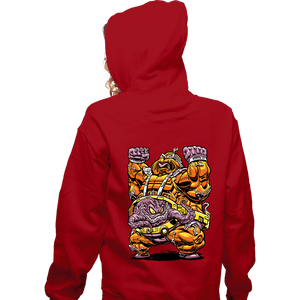Daily_Deal_Shirts Zippered Hoodies, Unisex / Small / Red Mechanical Madman