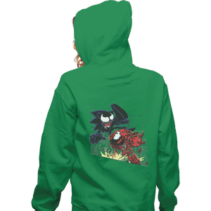Shirts Zippered Hoodies, Unisex / Small / Irish Green Echidna Vs Hedgehog