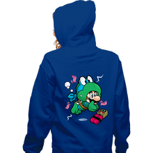Load image into Gallery viewer, Daily_Deal_Shirts Zippered Hoodies, Unisex / Small / Royal Blue Super Leo Suit
