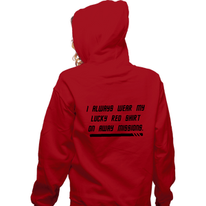 Daily_Deal_Shirts Zippered Hoodies, Unisex / Small / Red Lucky Red Shirt