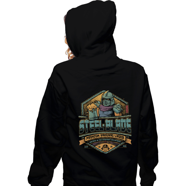 Daily_Deal_Shirts Zippered Hoodies, Unisex / Small / Black Steel Blade Lager