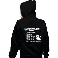 Load image into Gallery viewer, Secret_Shirts Zippered Hoodies, Unisex / Small / Black Meows Decoded
