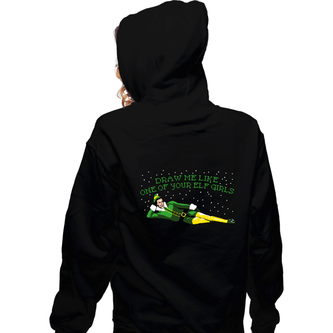 Daily_Deal_Shirts Zippered Hoodies, Unisex / Small / Black Elf Girls
