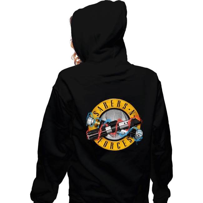 Daily_Deal_Shirts Zippered Hoodies, Unisex / Small / Black Sabers N Forces