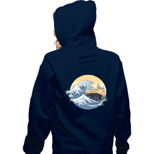 Daily_Deal_Shirts Zippered Hoodies, Unisex / Small / Navy The Great Wave of the Ringwraiths