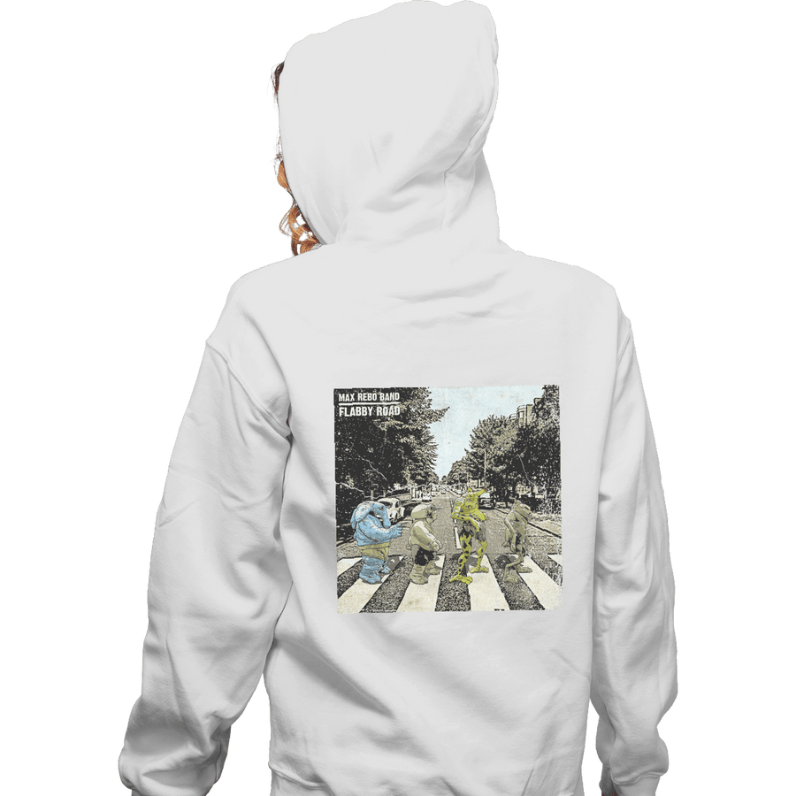 Shirts Zippered Hoodies, Unisex / Small / White Flabby Road