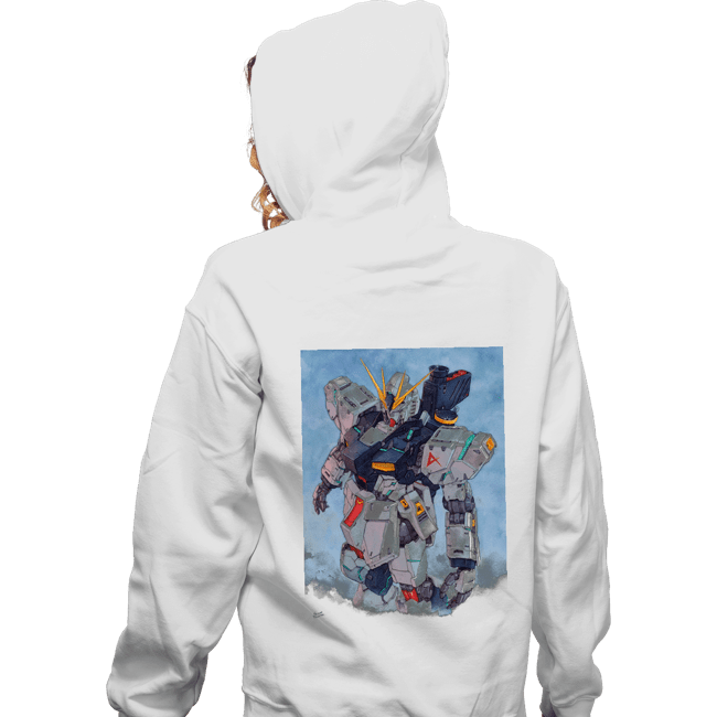 Secret_Shirts Zippered Hoodies, Unisex / Small / White Nu Gundam Watercolor