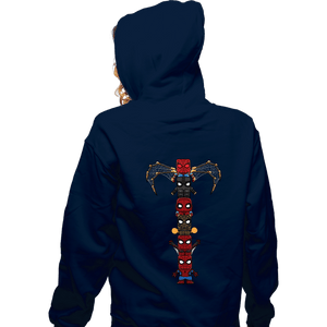 Daily_Deal_Shirts Zippered Hoodies, Unisex / Small / Navy Totem Of Spiders