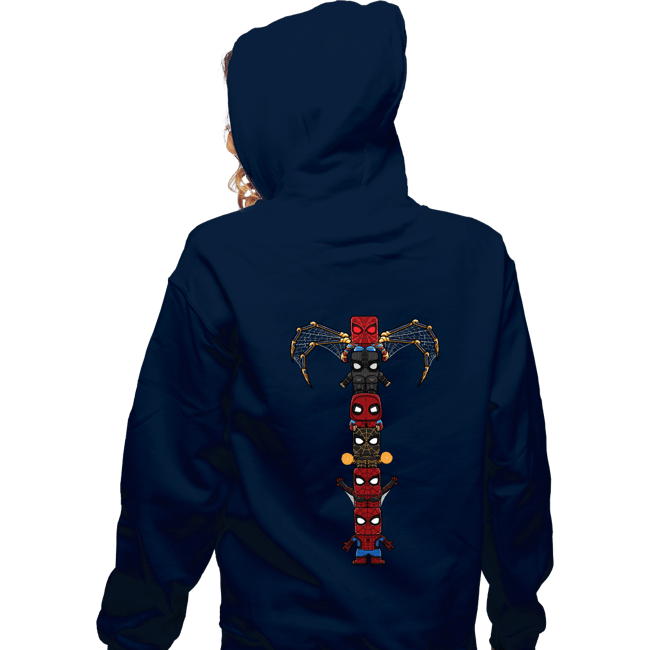 Daily_Deal_Shirts Zippered Hoodies, Unisex / Small / Navy Totem Of Spiders