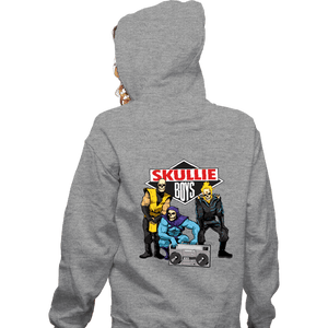 Shirts Zippered Hoodies, Unisex / Small / Sports Grey Skullie Boys