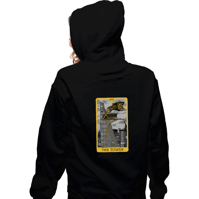 Shirts Zippered Hoodies, Unisex / Small / Black Tarot The Tower