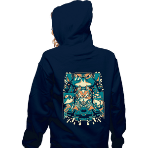 Daily_Deal_Shirts Zippered Hoodies, Unisex / Small / Navy Fox Of The Stars