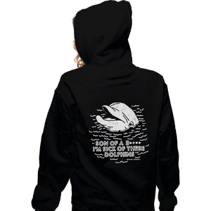 Shirts Zippered Hoodies, Unisex / Small / Black Dolphins