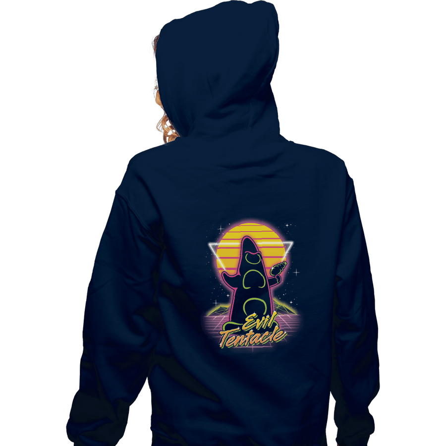 Shirts Pullover Hoodies, Unisex / Small / Navy Retro Evil Tentacle