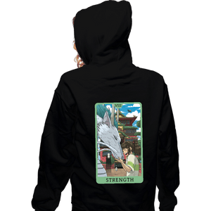 Daily_Deal_Shirts Zippered Hoodies, Unisex / Small / Black Tarot Ghibli Strength