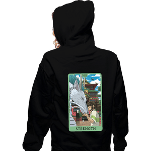 Daily_Deal_Shirts Zippered Hoodies, Unisex / Small / Black Tarot Ghibli Strength