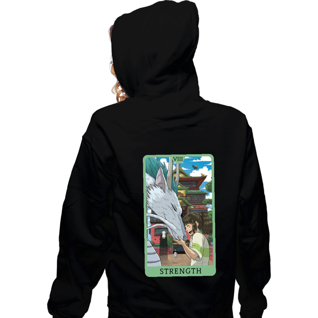 Daily_Deal_Shirts Zippered Hoodies, Unisex / Small / Black Tarot Ghibli Strength