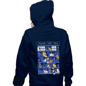 Shirts Pullover Hoodies, Unisex / Small / Navy Library Box Who