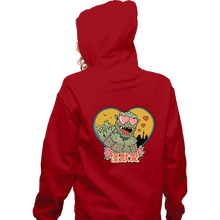 Load image into Gallery viewer, Daily_Deal_Shirts Zippered Hoodies, Unisex / Small / Red Kaiju Love
