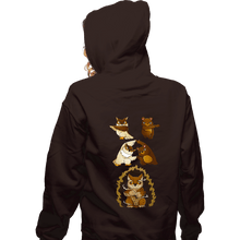 Load image into Gallery viewer, Secret_Shirts Zippered Hoodies, Unisex / Small / Dark Chocolate Owl Bear Fusion
